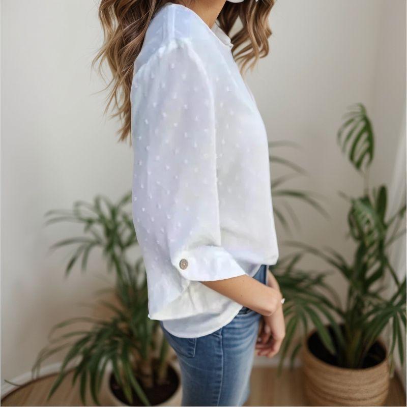 Promoção: Compre 1 e Leve 2 Blusinhas Eliza – Tecido Texturizado de Linho com Popelina
