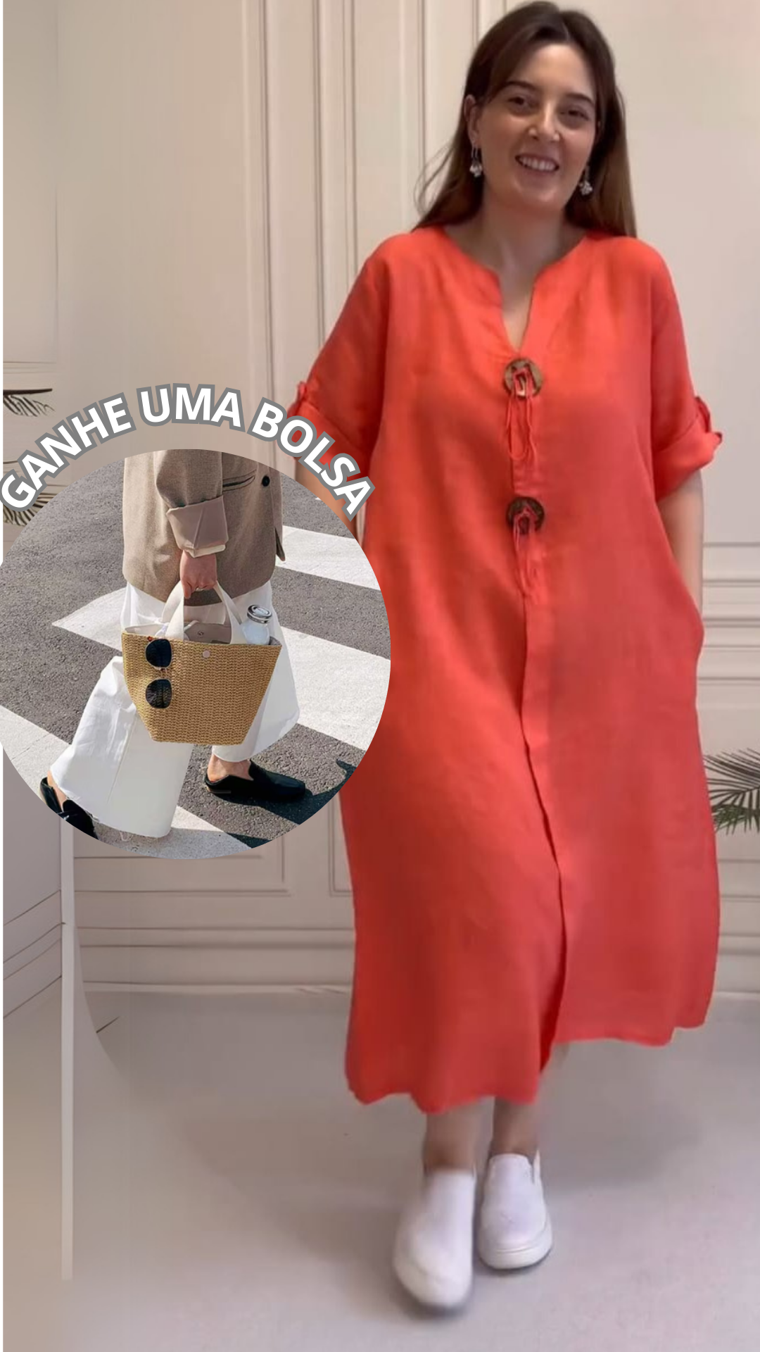 Vestido Valentina - (COMPRE 1 E LEVE 2 ) + Bolsa (PRESENTE)